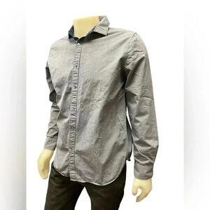 Denim & Flower Blue Dress Shirt Size Large